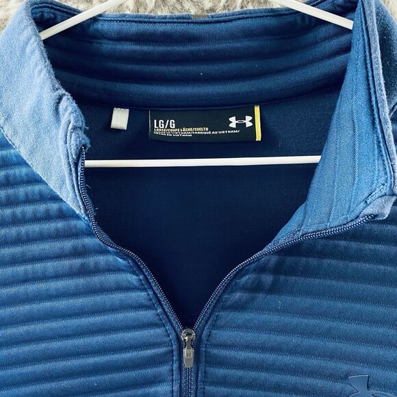Under Armour Men's Sweater Daytona Golf Storm 1/4 Zip Fleece Pullover Blue Large - Picture 5 of 13